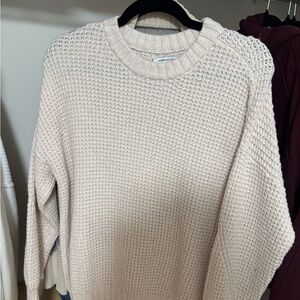 American Eagle Outfitters Cream Knit Sweater